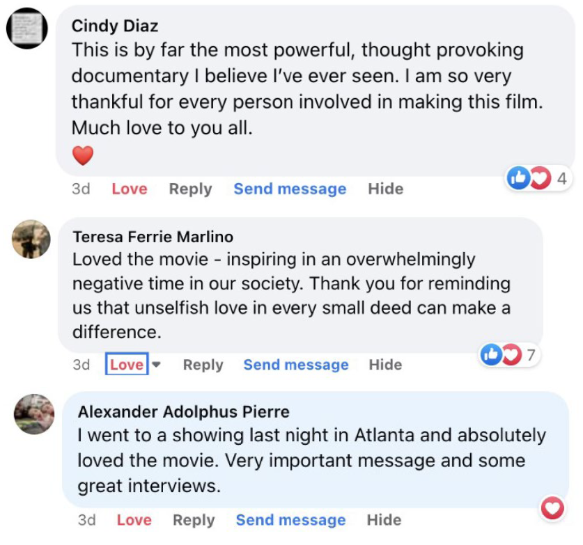 Graphic of audience response quote about the A Case for Love Movie